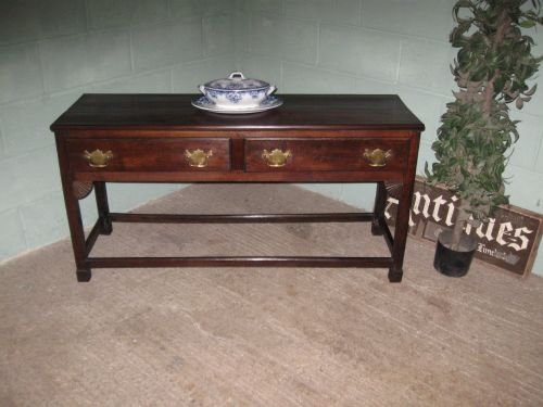 fig 1. ANTIQUE GEORGIAN JOINED OAK SIDEBOARD DRESSER BASE C1780 6254/7.2