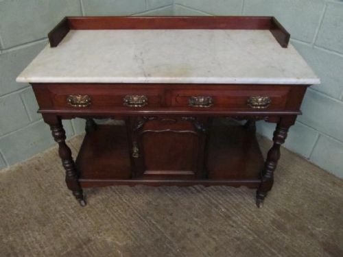 fig 2. ANTIQUE VICTORIAN MAHOGANY & MARBLE WASHSTAND C1860 MD8/7.2