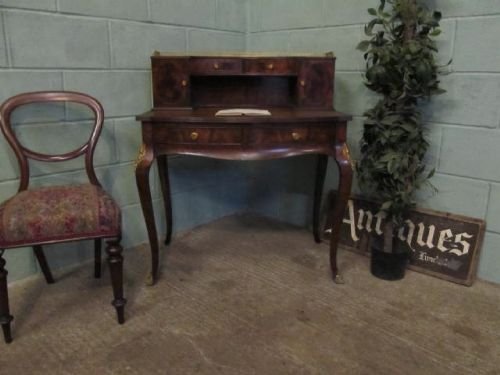 fig 1. ANTIQUE EDWARDIAN SERPENTINE MAHOGANY LADIES WRITING DESK C1900 6246/160