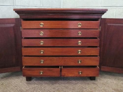 Antique Edwardian Mahogany Collectors Specimen Cabinet Chest C1900 6245/7.2