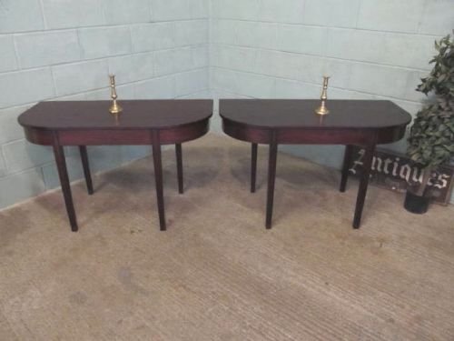 Antique Pair Georgian Mahogany D End Side Tables C1780 6223/7.2