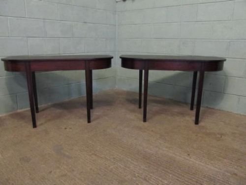 fig 1. ANTIQUE PAIR GEORGIAN MAHOGANY D END SIDE TABLES C1780 6223/7.2