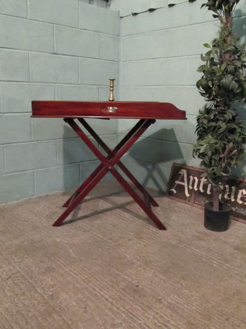 fig 1. ANTIQUE VICTORIAN LARGE MAHOGANY BUTLERS TRAY TABLE ON ORIGINAL STAND C1880 W6288/1.3