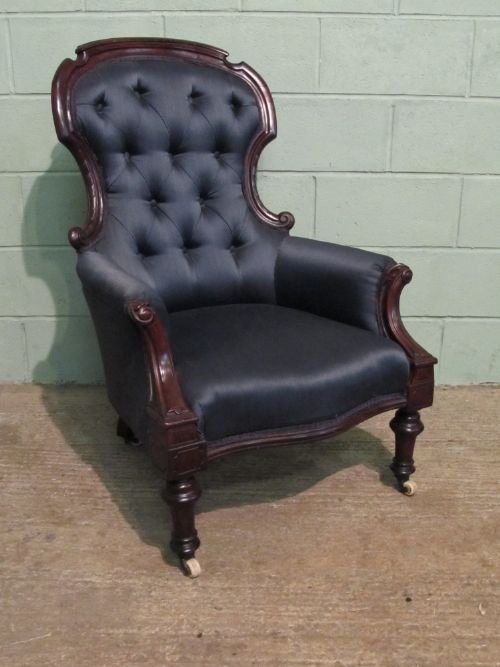 Antique Victorian Mahogany Spoon Back Armchair C1880 W6269/1.3