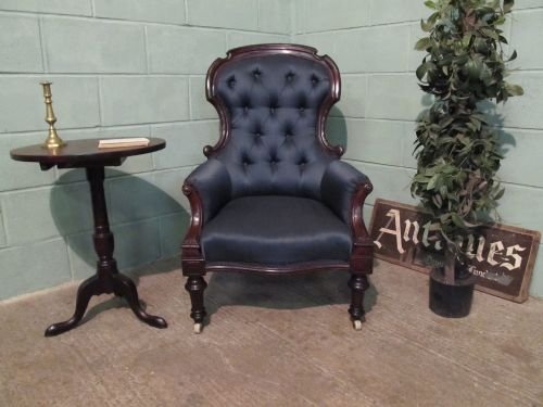 fig 1. ANTIQUE VICTORIAN MAHOGANY SPOON BACK ARMCHAIR C1880 W6269/1.3