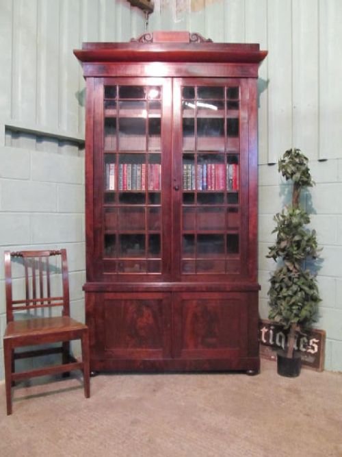 Antique William 1v Mahogany Tall  Bookcase C1830 W6296/7.3