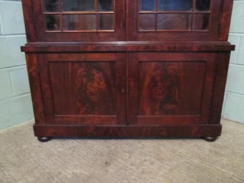 fig 1. ANTIQUE WILLIAM 1V MAHOGANY TALL BOOKCASE C1830 W6296/7.3