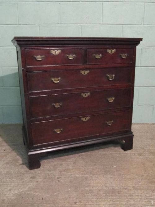 fig 2. ANTIQUE EARLY GEORGIAN OAK CHEST OF DRAWERS C1720 W6298/7.3