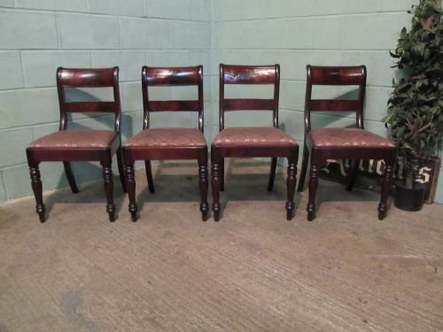 Antique Set Four William 1v Cuban Mahogany Dining Chairs C1830 W6302/7.3