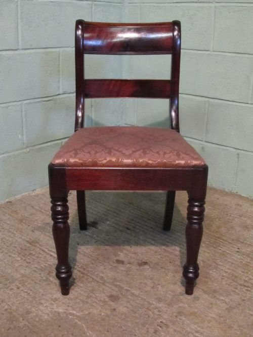 fig 1. ANTIQUE SET FOUR WILLIAM 1V CUBAN MAHOGANY DINING CHAIRS C1830 W6302/7.3
