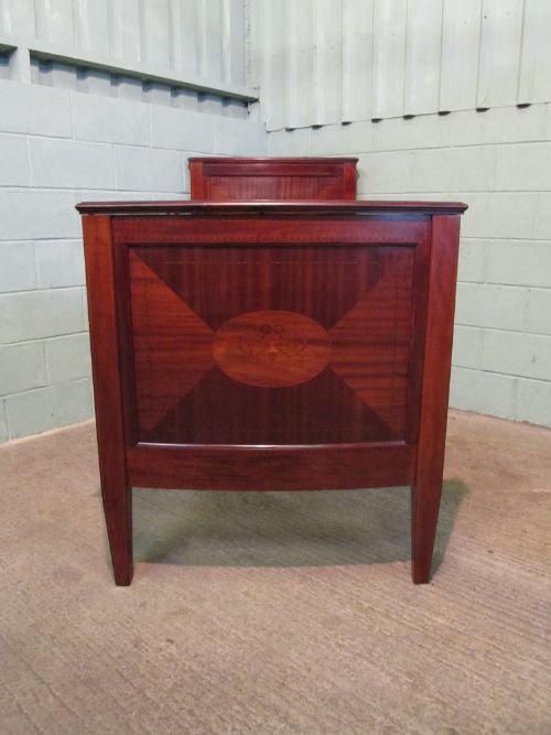 fig 1. PAIR ANTIQUE EDWARDIAN MAHOGANY INLAID SINGLE BEDS C1900 W6292/7.3