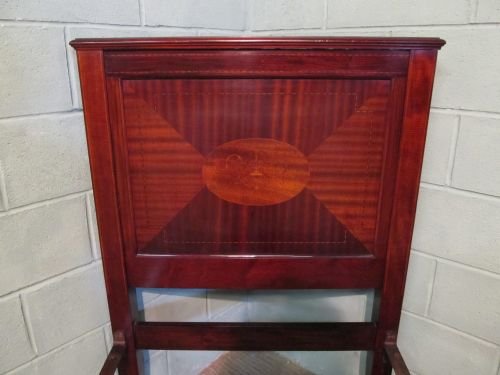 fig 2. PAIR ANTIQUE EDWARDIAN MAHOGANY INLAID SINGLE BEDS C1900 W6292/7.3