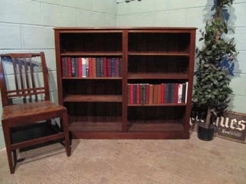 fig 1. ANTIQUE VICTORIAN SOLID OAK OPEN BOOKCASE C1880 WDB6317/14.3