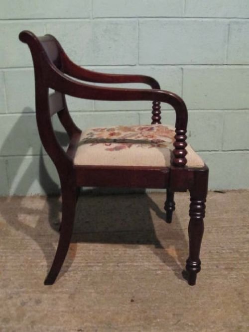 Antique Regency Cuban Mahogany Desk Chair C1820 W6303/14.3