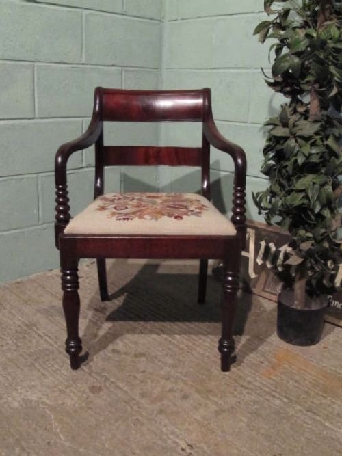 fig 1. ANTIQUE REGENCY CUBAN MAHOGANY DESK CHAIR C1820 W6303/14.3