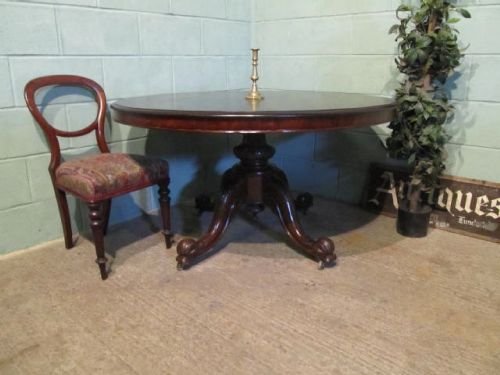 fig 1. ANTIQUE VICTORIAN MAHOGANY TILT TOP BREAKFAST DINING TABLE C1860 W6290/14.3