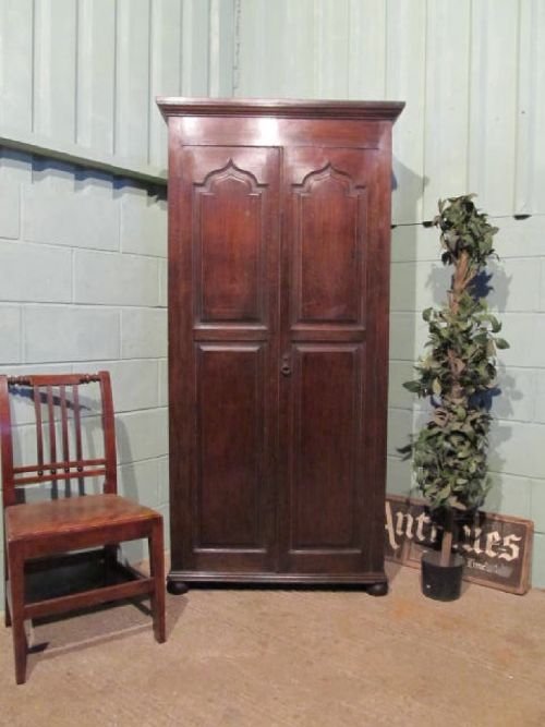 Antique Early Victorian Tall Oak Hall Cupboard Cabinet C1830 W6313/21.3