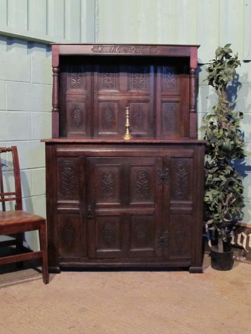 Antique Early 17th Century Joined Oak Court Cupboard Sideboard C1620 W6314/21.3