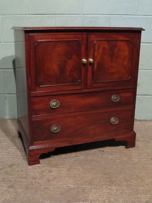 fig 1. ANTIQUE REGENCY MAHOGANY CABINET CHEST OF DRAWERS C1800 W6320/21.3