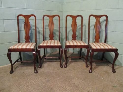 fig 1. ANTIQUE SET SIX EDWARDIAN MAHOGANY QUEEN ANNE DINING CHAIRS C1900 W6308/21.3