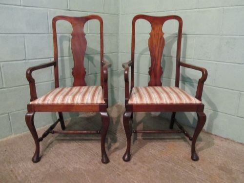 fig 2. ANTIQUE SET SIX EDWARDIAN MAHOGANY QUEEN ANNE DINING CHAIRS C1900 W6308/21.3