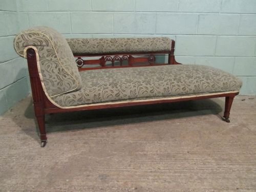 Antique Late Victorian Arts & Crafts Mahogany Chaise Longue C1890 W6310/21.3
