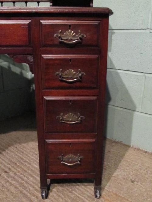 fig 1. ANTIQUE EDWARDIAN SMALL MAHOGANY PEDASTAL DESK C1900 W6323/29.3