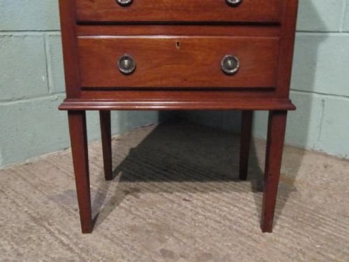fig 1. ANTIQUE EDWARDIAN TALL SLIM MAHOGANY CHEST OF DRAWERS C1900 W6331/29.3