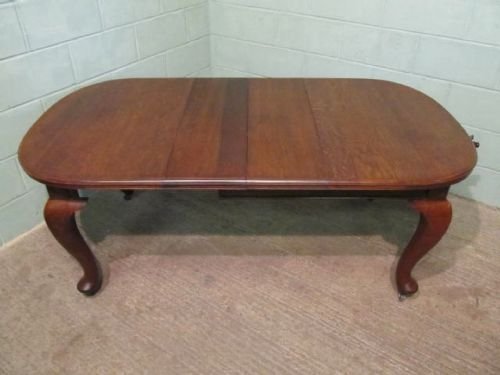 fig 2. ANTIQUE VICTORIAN OAK EXTENDING WIND OUT DINING TABLE C1880 W6324/29.3