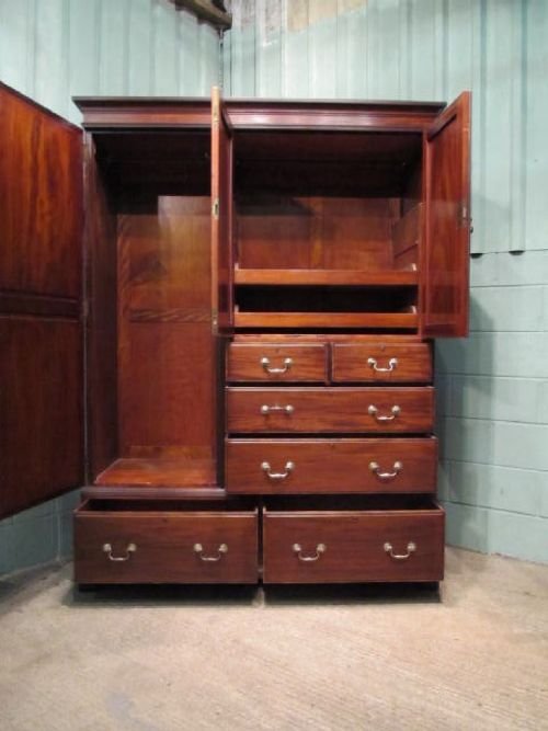 fig 2. ANTIQUE EDWARDIAN MAHOGANY GENTLEMANS WARDROBE COMPACTUM C1900 BY MAPLES & C0 W6334/29.3