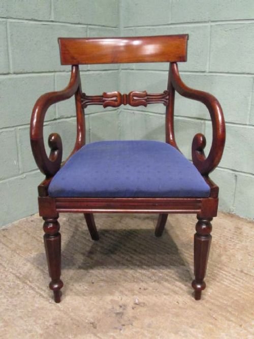 Antique William 1v Mahogany Library Desk Chair C1830 W6338/4.4