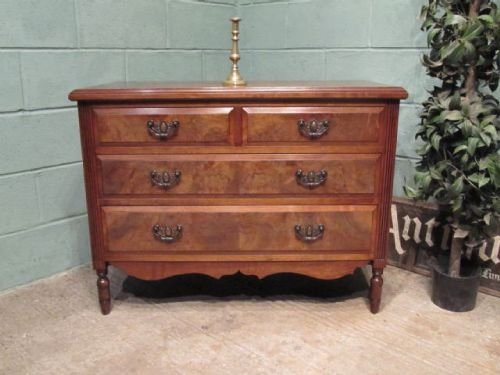 Antique Edwardian Burr Walnut Chest Opf Drawers C1900 W6350/4.4