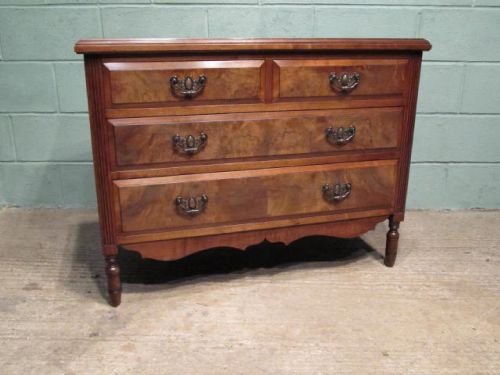 fig 2. ANTIQUE EDWARDIAN BURR WALNUT CHEST OPF DRAWERS C1900 W6350/4.4
