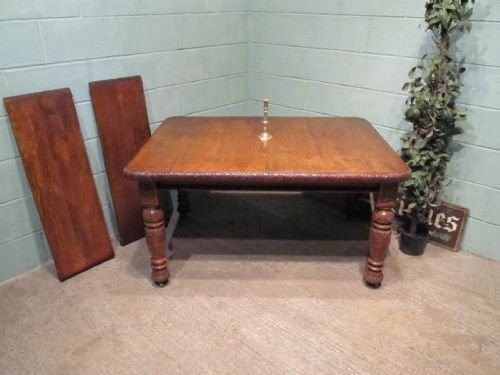 fig 1. ANTIQUE VICTORIAN OAK WIND OUT EXTENDING DINING TABLE SEATS 6-10 C1880 W6345/4.4