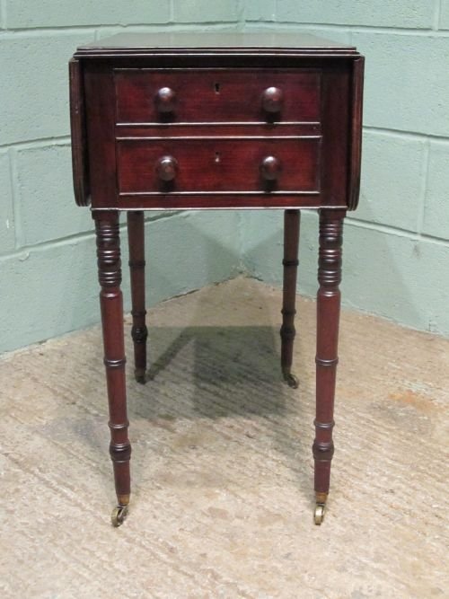 Antique Regency Mahogany Drop Leaf Side or Work Table C1820 W6337/4.4