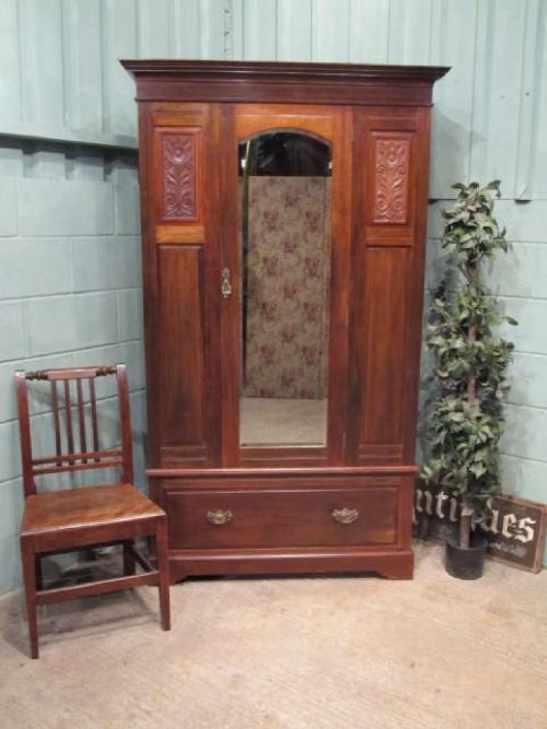Antique Victorian Walnut Single Wardrobe C1880 W6349/4.4