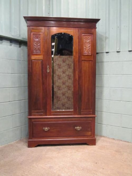 fig 1. ANTIQUE VICTORIAN WALNUT SINGLE WARDROBE C1880 W6349/4.4