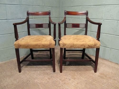 fig 1. ANTIQUE SET SIX GEORGIAN REGENCY MAHOGANY BAR BACK DINING CHAIRS C1800 W6365/11.4
