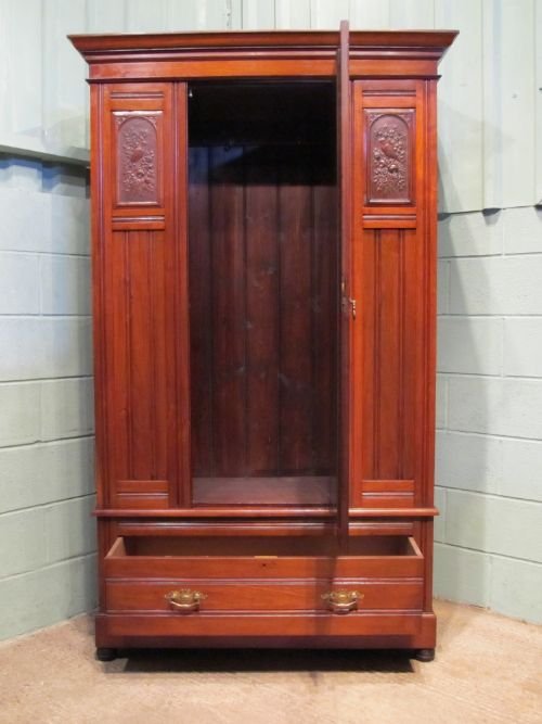 fig 2. ANTIQUE EDWARDIAN MAHOGANY SINGLE WARDROBE C1900 W6362/11.4