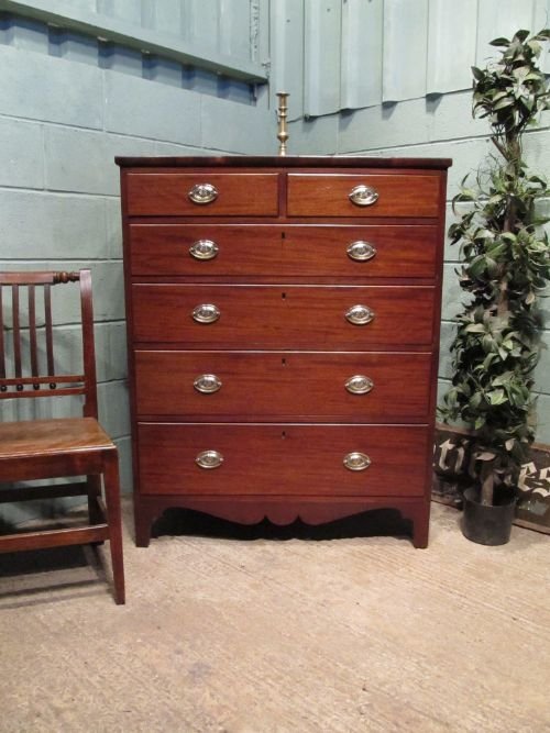 Antique Tall Regency Mahogany Chest of Drawers C1800 W6403/21.4