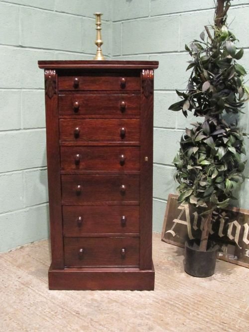 Antique Victorian Oak Wellington Chest of Drawers C1860 W6379/26.4