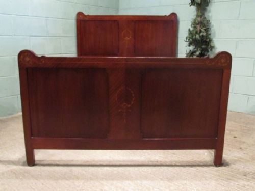Antique Edwardian Inlaid Mahogany Double Bed C1900 W6389/1.5