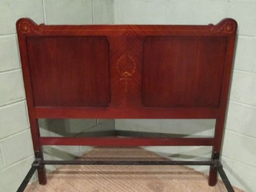 fig 1. ANTIQUE EDWARDIAN INLAID MAHOGANY DOUBLE BED C1900 W6389/1.5