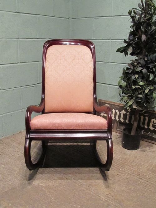 fig 1. ANTIQUE EARLY VICTORIAN MAHOGANY ROCKING ARMCHAIR C1840 W6388/1.5