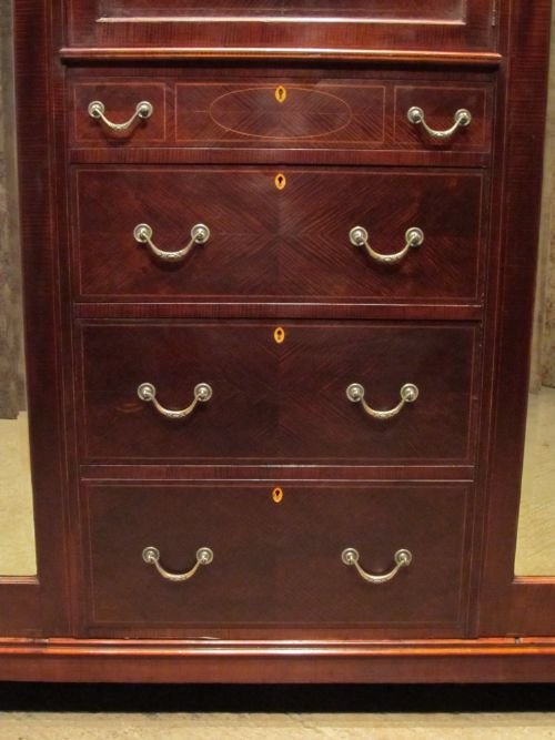 fig 1. ANTIQUE EDWARDIAN MAHOGANY TRIPLE WARDROBE COMPACTUM C1900 W6359/8.5