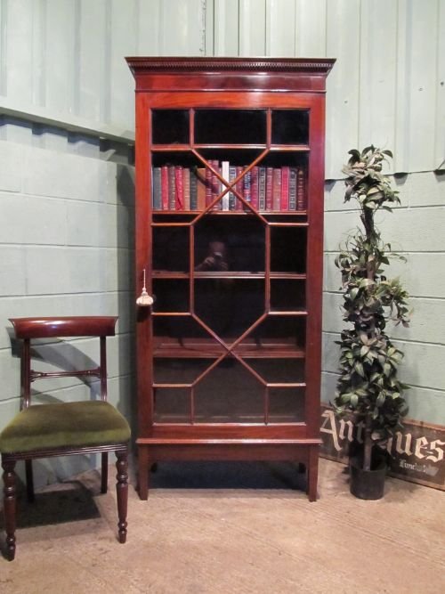 Antique Regency Mahogany Tall Astragal Glazed Bookcase C1800 W6423/16.4