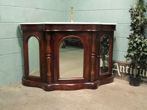 fig 1. ANTIQUE VICTORIAN WALNUT SERPENTINE CREDENZA SIDEBOARD C1860 W6354/16.5