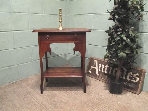 Antique Edwardian Oak Side Table C1900 W6365/16.5