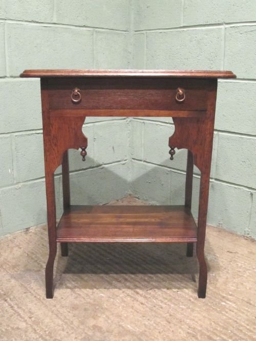 fig 1. ANTIQUE EDWARDIAN OAK SIDE TABLE C1900 W6365/16.5