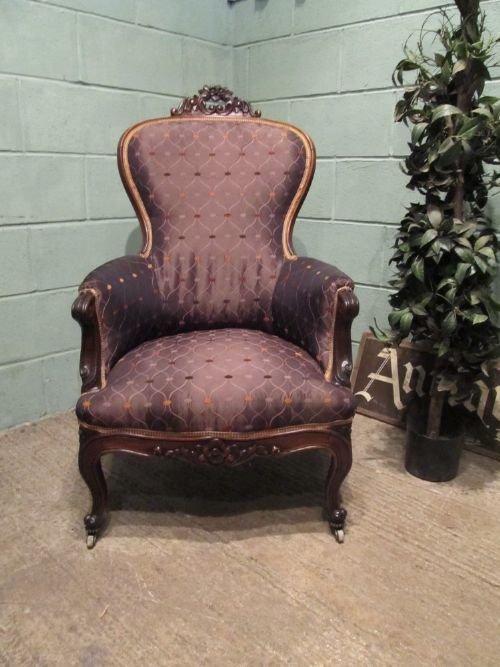 fig 1. ANTIQUE VICTORIAN SPOON BACK SALON ARMCHAIR C1880 W6421/16.5